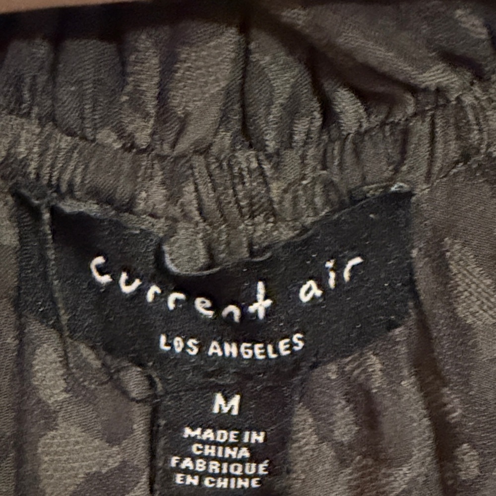 Anthropologie Current Air Dark Olive Ruffle Sleeve V-Neck Blouse - Picture 2 of 8